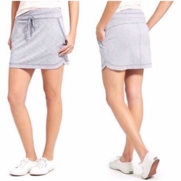 Athleta Techie Terry Gray Space Dyed Skirt - Picture 3 of 7